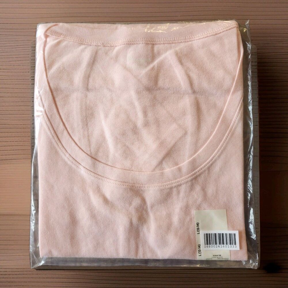 NO BOUNDARIES Pink WOMEN’S SCOOP NECK Tee Shirt SHORT SLEEVE L (12-14)